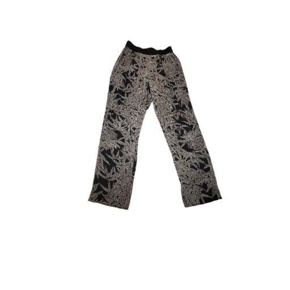 DIANE VON FURSTENBERG (DVF) Blk Wht Print Pull On Silk Pants Size P 0-2 Org $315 - Picture 1 of 9